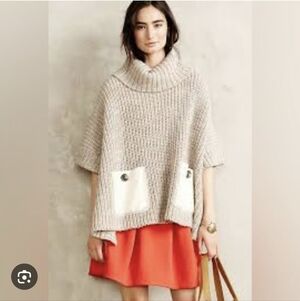 Wool And Alpaca Blend Chunky Knit Poncho Sleeping On Snow Anthropologie One Size